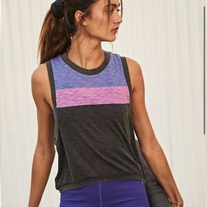 FP Movement by Free People Black and Purple Muscle Tee
